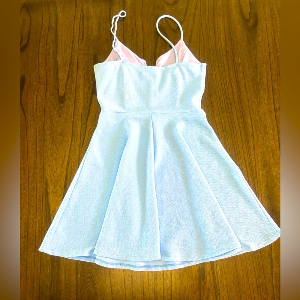 Lulu’s Mini Dress Spaghetti Straps Baby Blue Size Small - Picture 2 of 7
